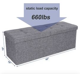 43 Inches Fabric Ottoman Bench with Lift Top