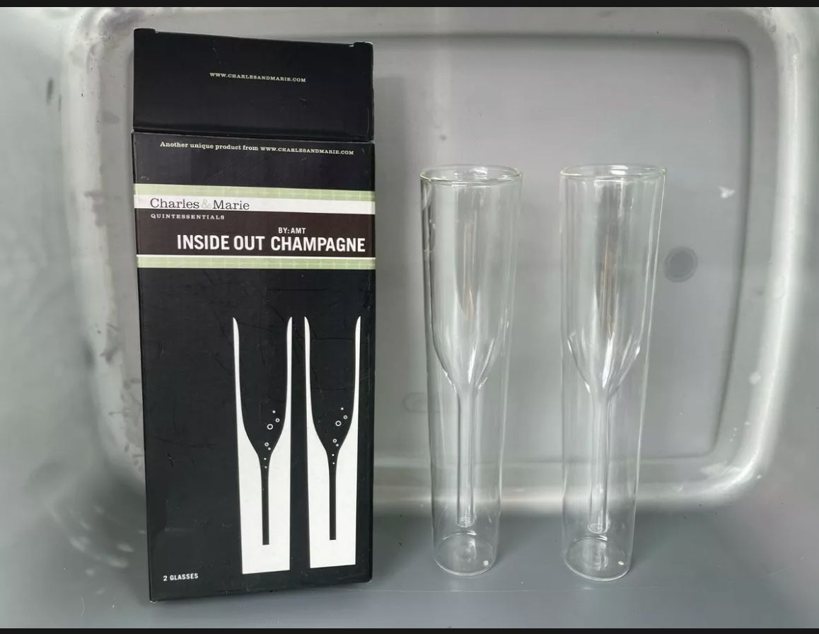 Charles & Marie Inside Out Champagne Flute by Alissia Melka-Teichroew 2 Glasses