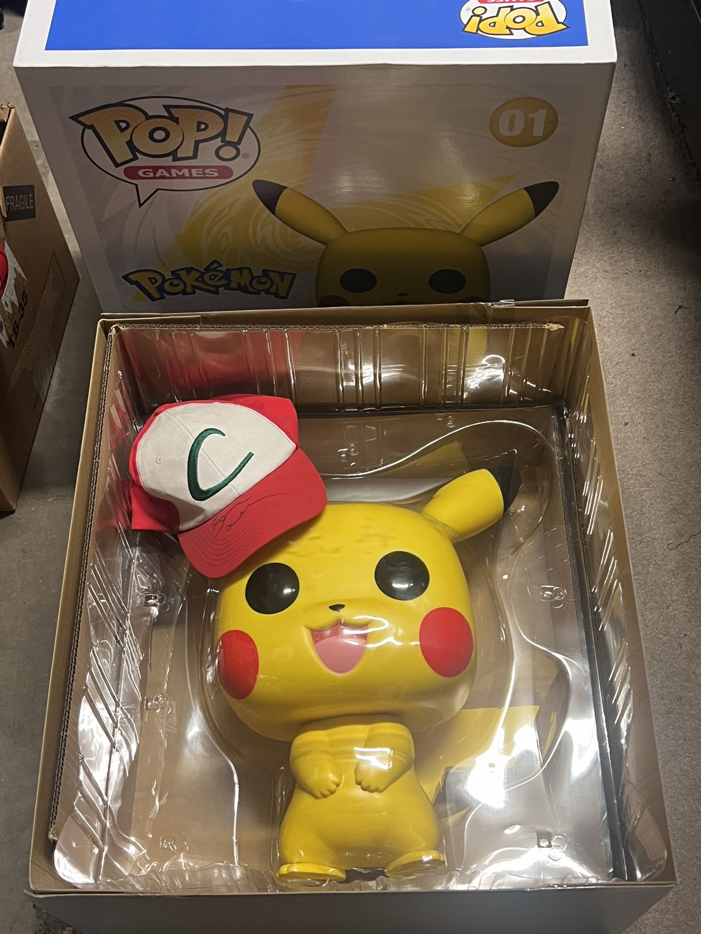 Giant Pokémon Pikachu Funko Pop With Signed Hat