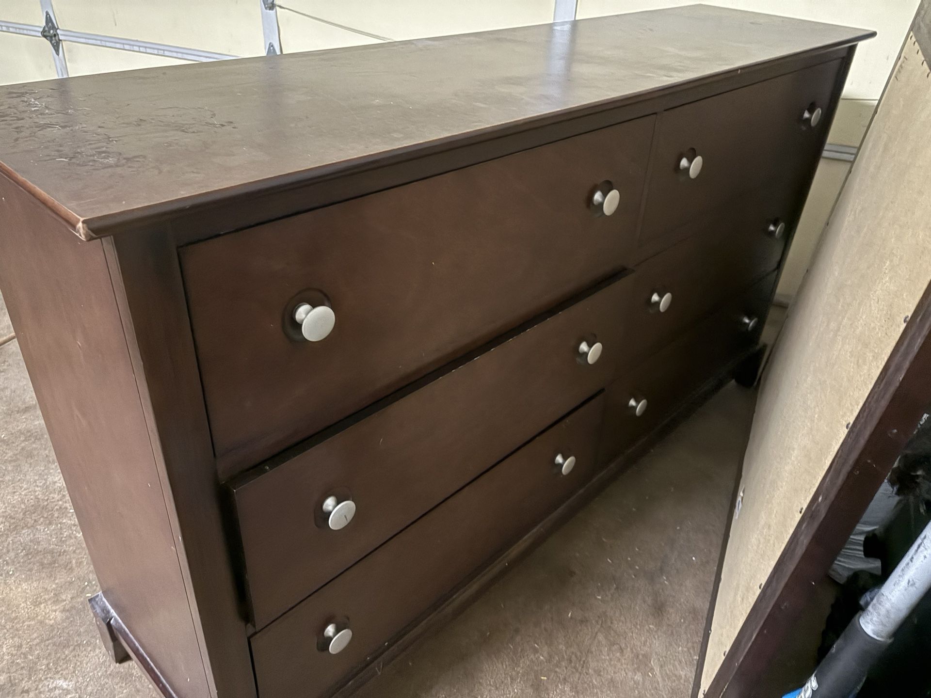 Cherry Wood Dresser With Mirror And Nightstand 