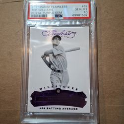 2017 Panini Flawless - Royal Purple Gem (Diamond - Serial# 2/9) Ted Williams *PSA Grade Gem Mint 10*