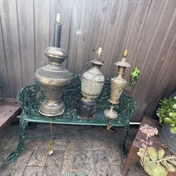 vintage brass table lamps.