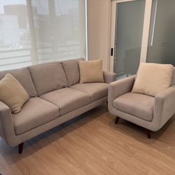 Grey Couch and Chair - RC Willey