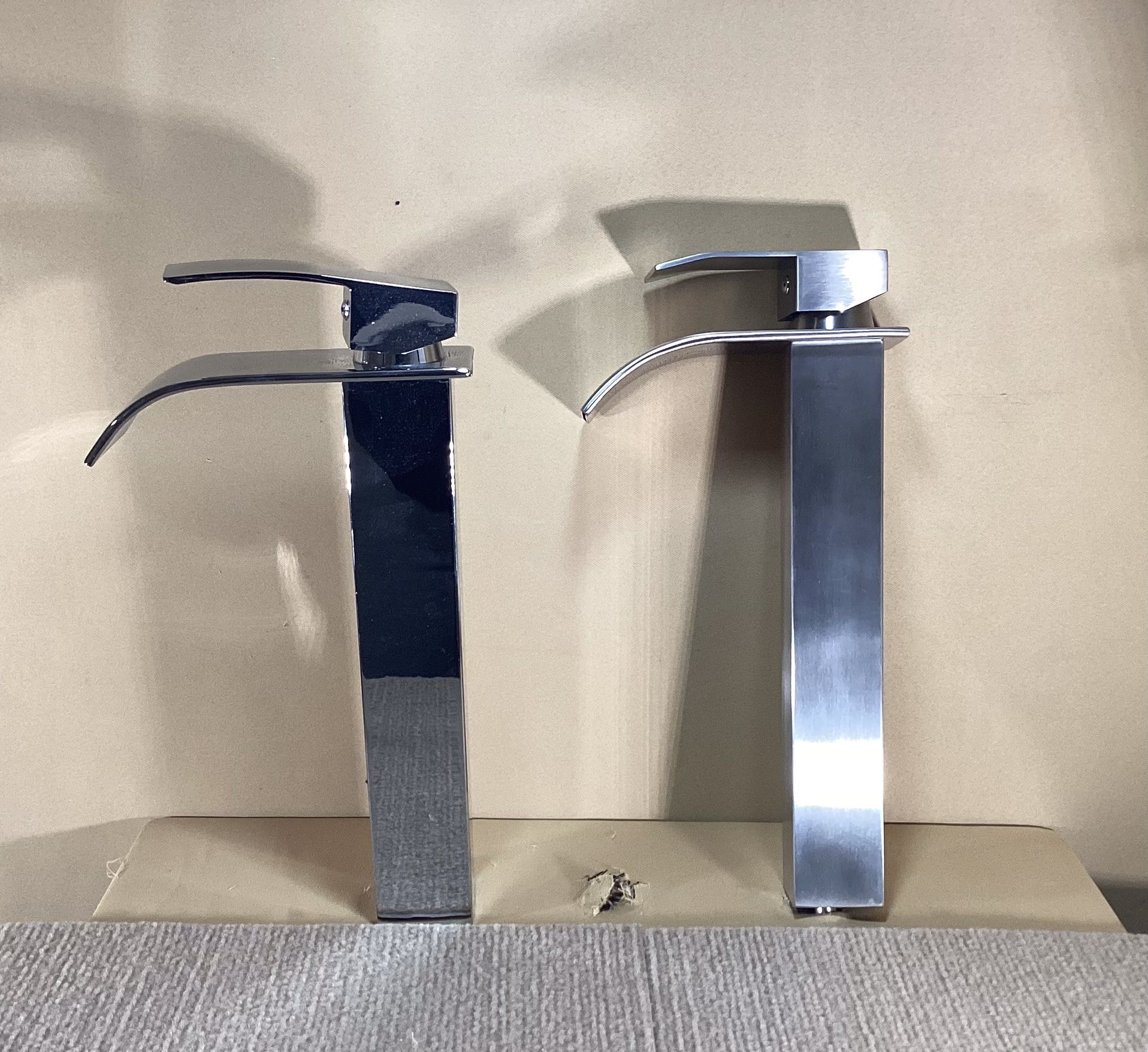 Vessel Sink Faucet,1.77 Inch Wide Body Single Hole Waterfall Tall Bathroom Faucet,Above Counter Lavatory Sink Mixer Tap with Overflow Pop