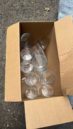 Box of assorted glasses