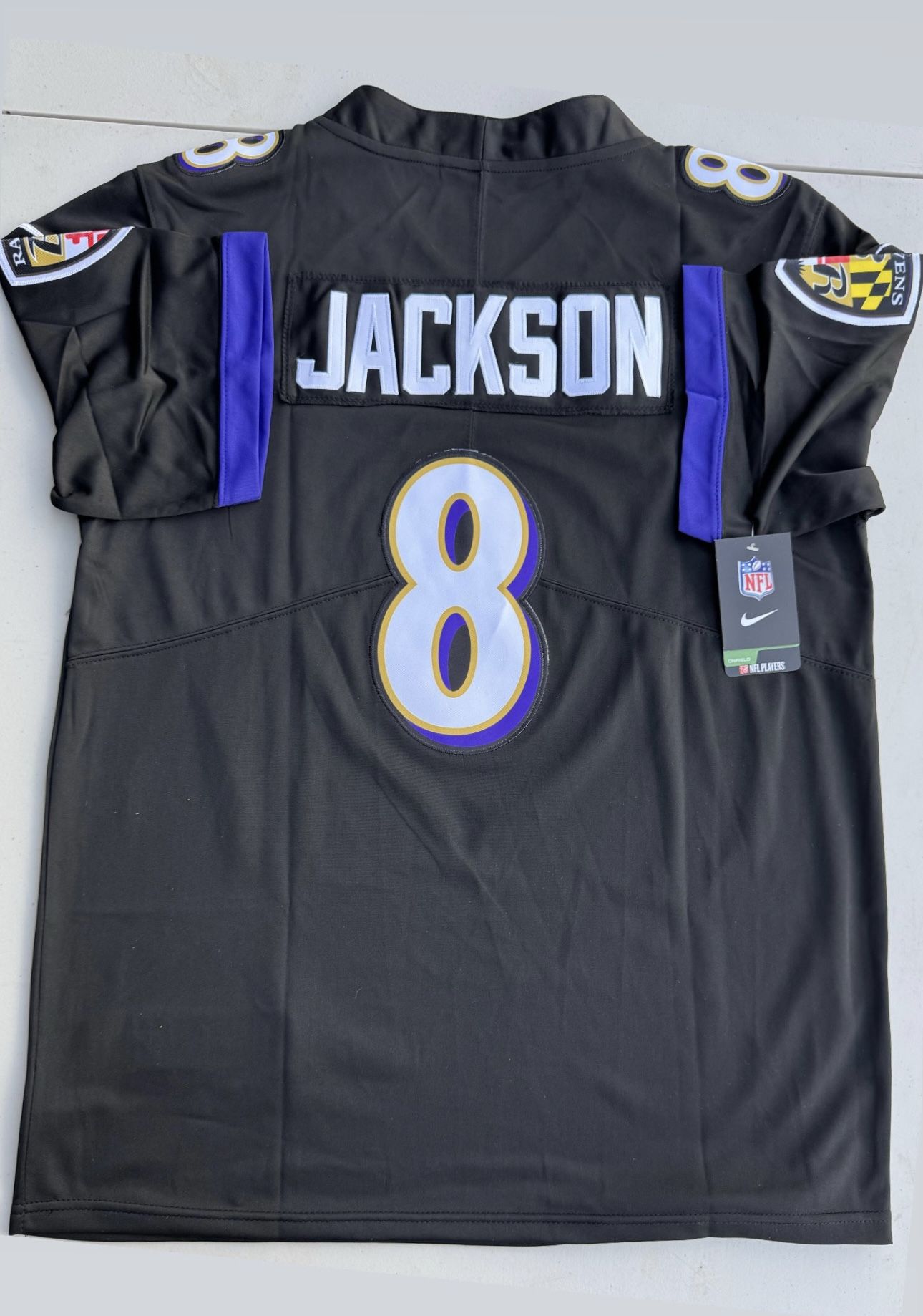 Brand New Lamar Jackson Baltimore Ravens #8 Jersey Size Medium And Large