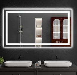 30"x48" LED Bathroom Mirror with Lights, Dimmable,Anti-Fog