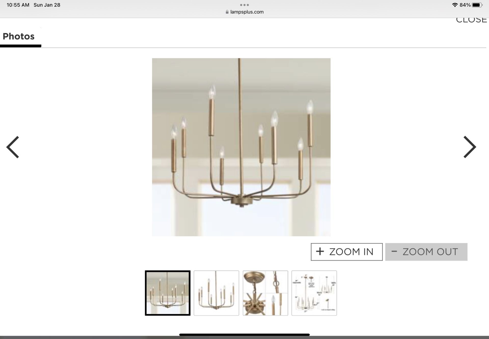 Arlin 26 3/4 “ Wide Dark Gold 8 Light Candle Chandelier