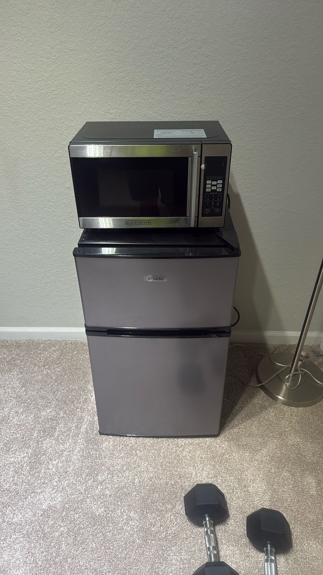 Microwave And Mini fridge