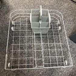 Bottom Rack For Dishwasher With Silverware Holder 