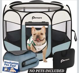 Persure Dog Cat Playpen
Indoor Outdoor for Pet, Grey