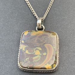 Vintage Natural Fruit Jasper Pendant Necklace