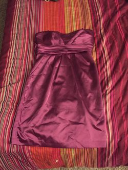 Purple strapless dress