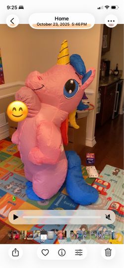 Inflatable unicorn costume for 5 to 8 year-old