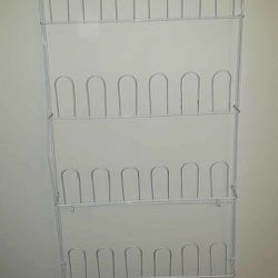 White Wire Metal Shoe Rack For Wall