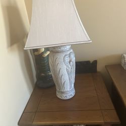 Boho Chic Elephant Etched Ceramic Table Lamp
