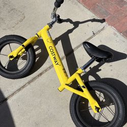 Costway 12 Inch Toddler Balance Bike with Height Adjustable Handlebar and Seat