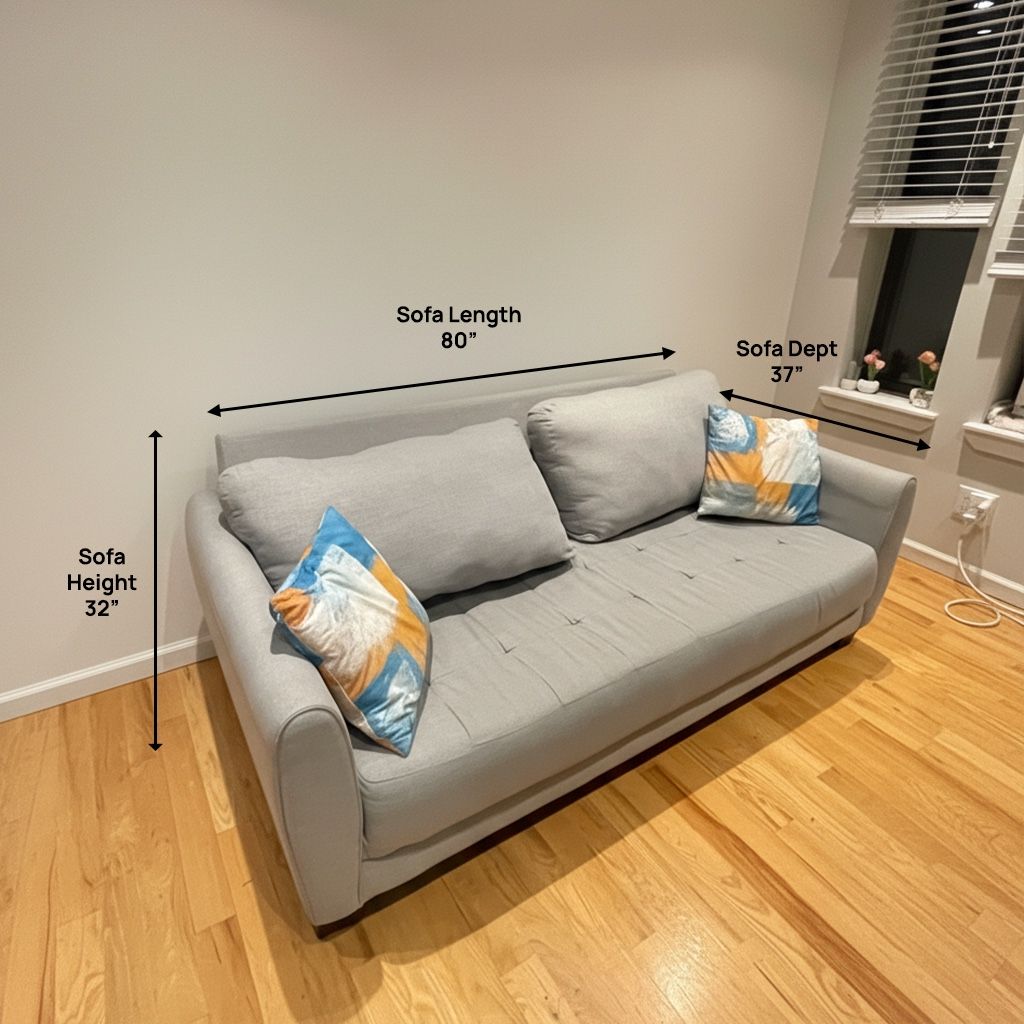 Gray 3 Seaf Sofa - 80" wide