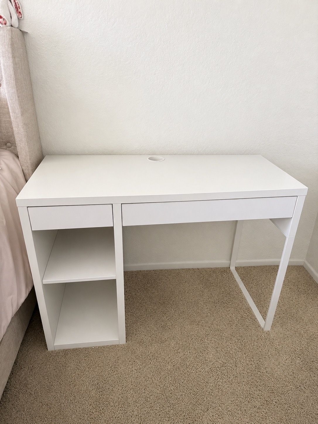 white desk