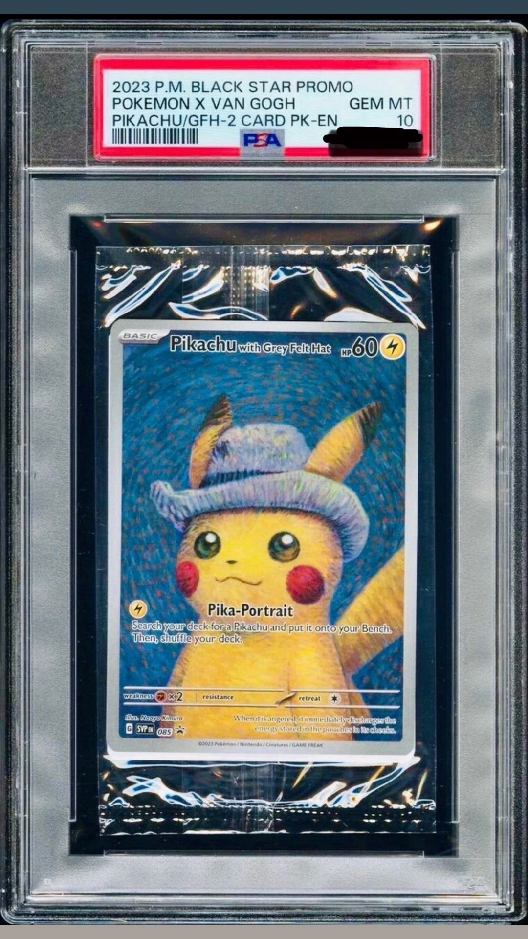 Pikachu Van Gogh Grey Felt Hat