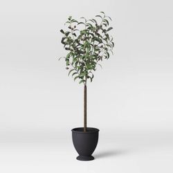 NWT Faux  Olive Tree  In Pot Threshold 