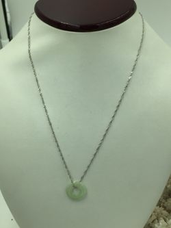 925 STER Silver Donut Shaped Necklace 17.75”