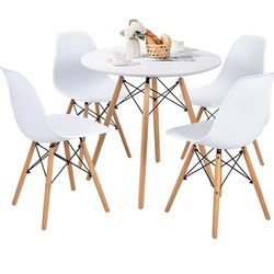 5 Piece Dining Table Round 31.5” D