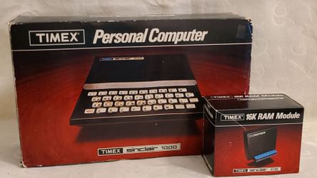 Timex Sinclair 1000 Personal Computer + 16K RAM Module w/ Original Boxes & Cables