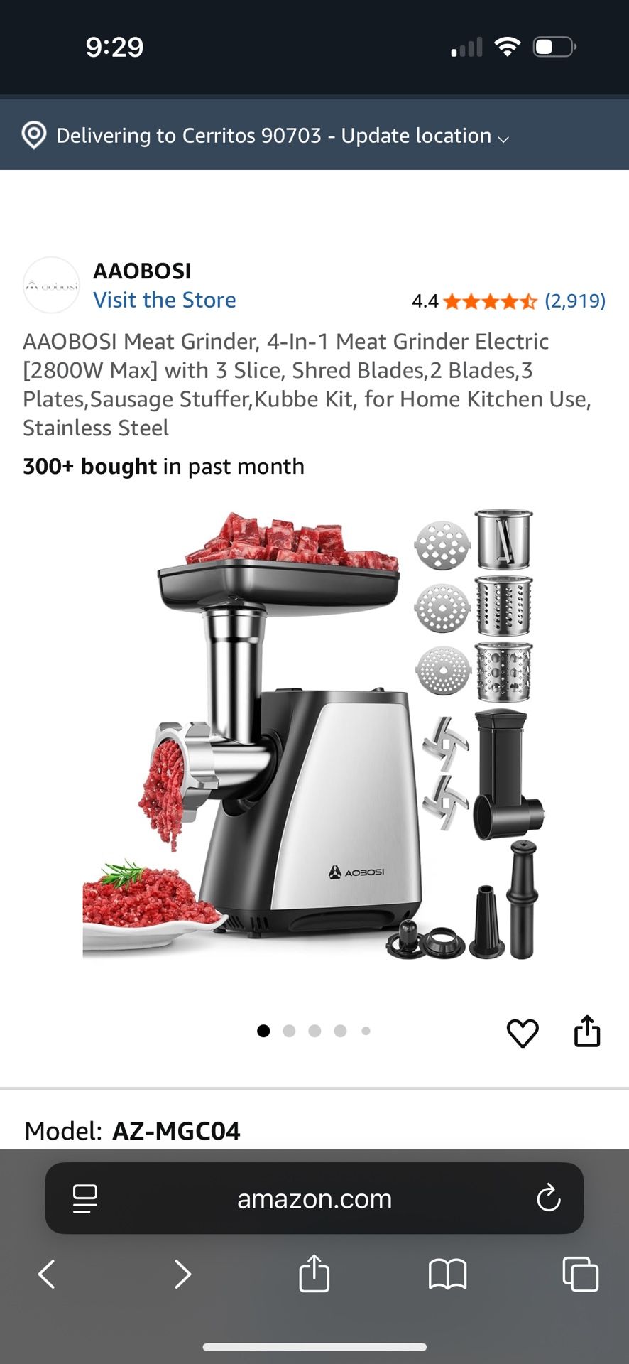 Aobosi Meat Grinder W Accessories