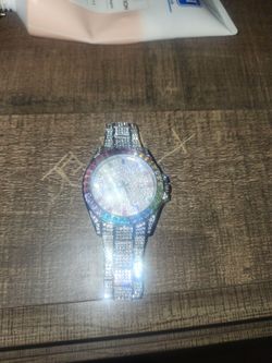 Iced out watch real tested diamonds