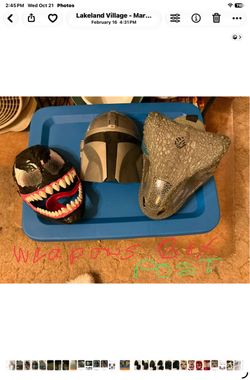 Three helmets masks