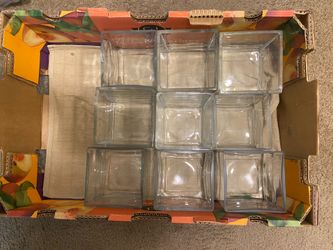 Square glass vases