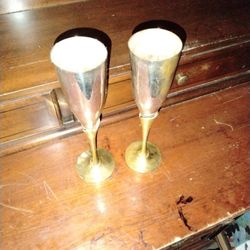 Vintage Silver Plated Champagne Flutes