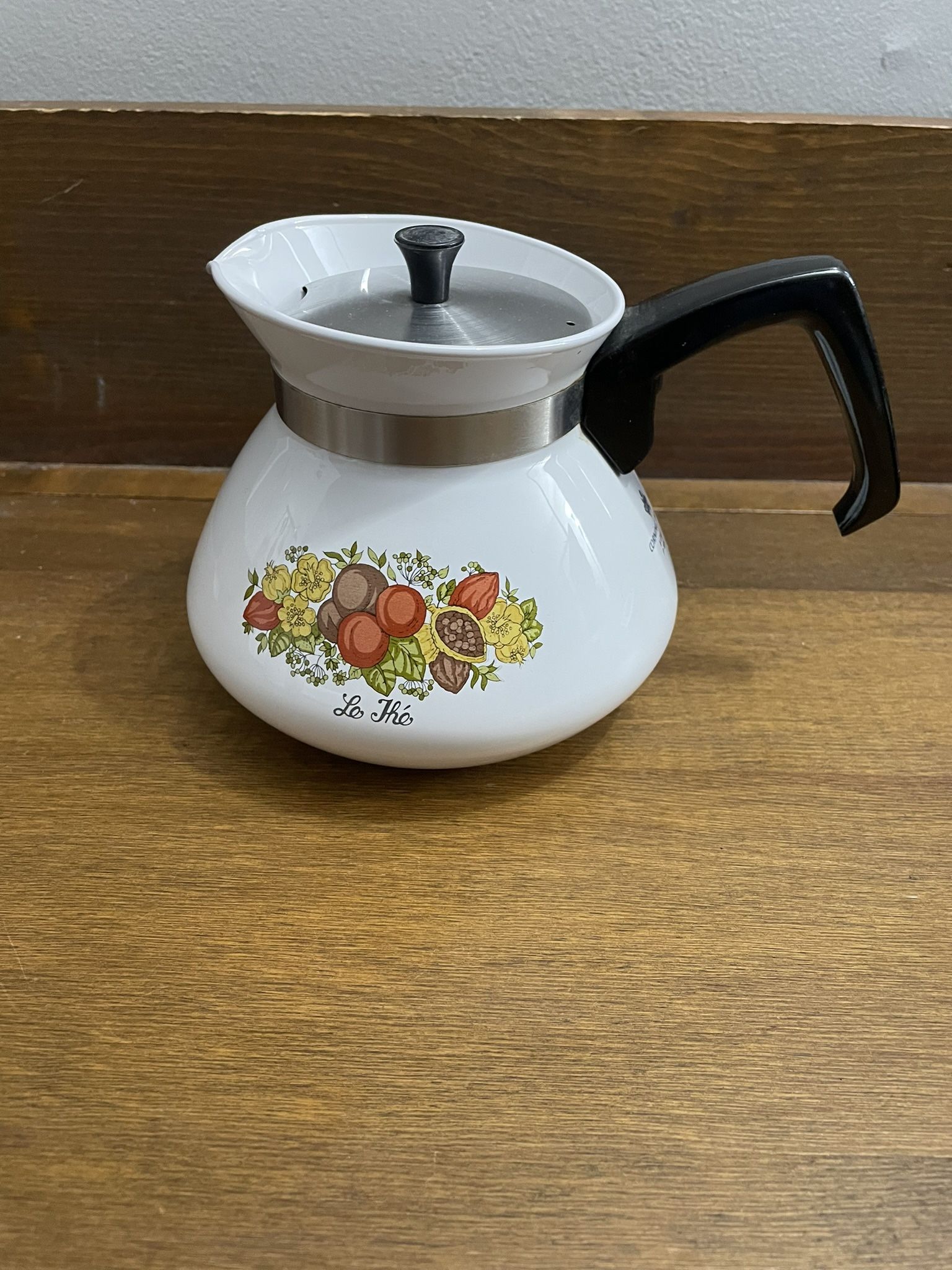 Vintage Corning Ware 6 Cup Kettle  Teapot w/ Lid Spice of Life