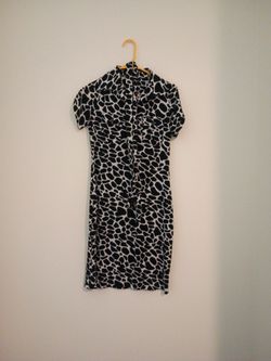 Women's animal print dress black and white