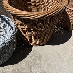 Large Wicker Baskets. EACH $10 Or All (3) $25 Firm