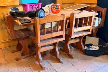 Wood table with 4 chairs