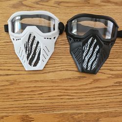 White And Black Tactical Airsoft And Paintball Masks