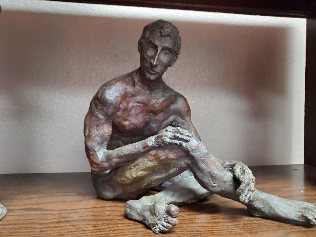 Bronze Statue Sculpture Of "Self Doubt "