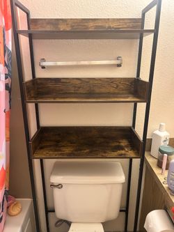 Bathroom over the toilet shelving unit