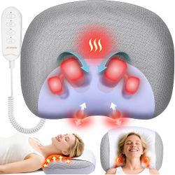 Neck Massager Pillow with Heat : Cordless Shiatsu Kneading Massage Pillow for Pain Relief Deep Tissue - Adjustable Intensity & Modes - for Men, Women,