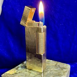 Vintage Rollagas Gold Dunhill Lighter Super Mint Condition Works 1 Year Warranty 