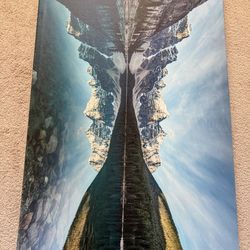 Large Modern Canvas Wall Art 24x36 – Mountain Lake