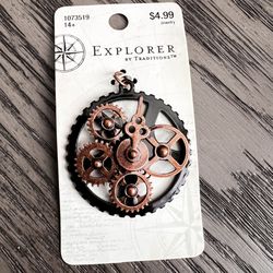 ⚙️ New! Copper & Black Steampunk Gear Charm Pendant