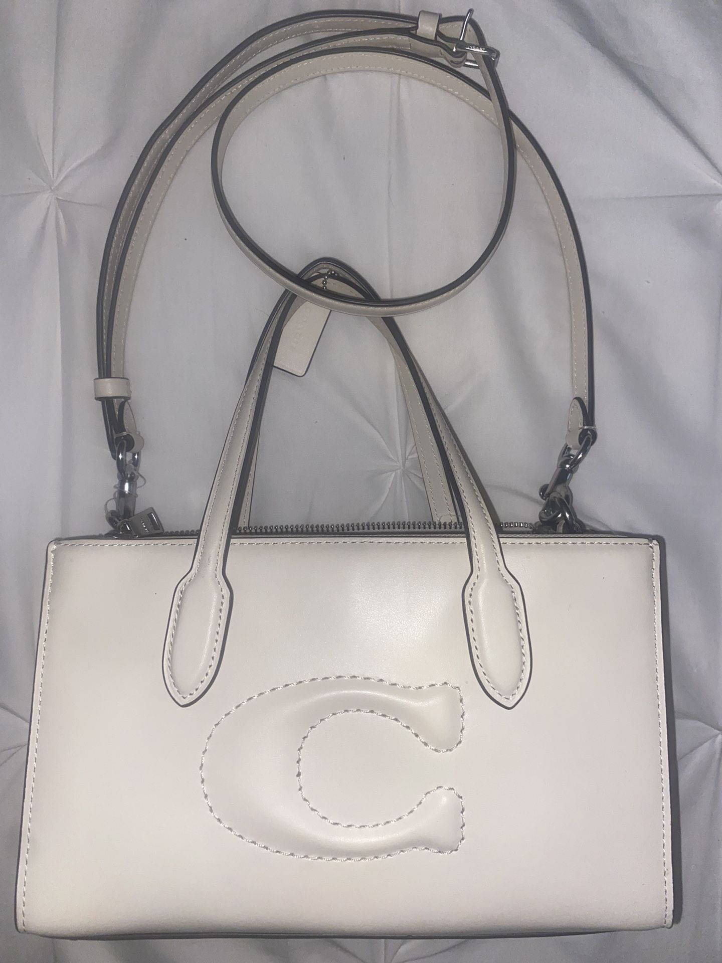 White Mini Coach Tote Bag/Crossbody