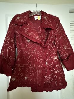 Beautiful Monte Carlo Bordeaux & Gold Jacket
