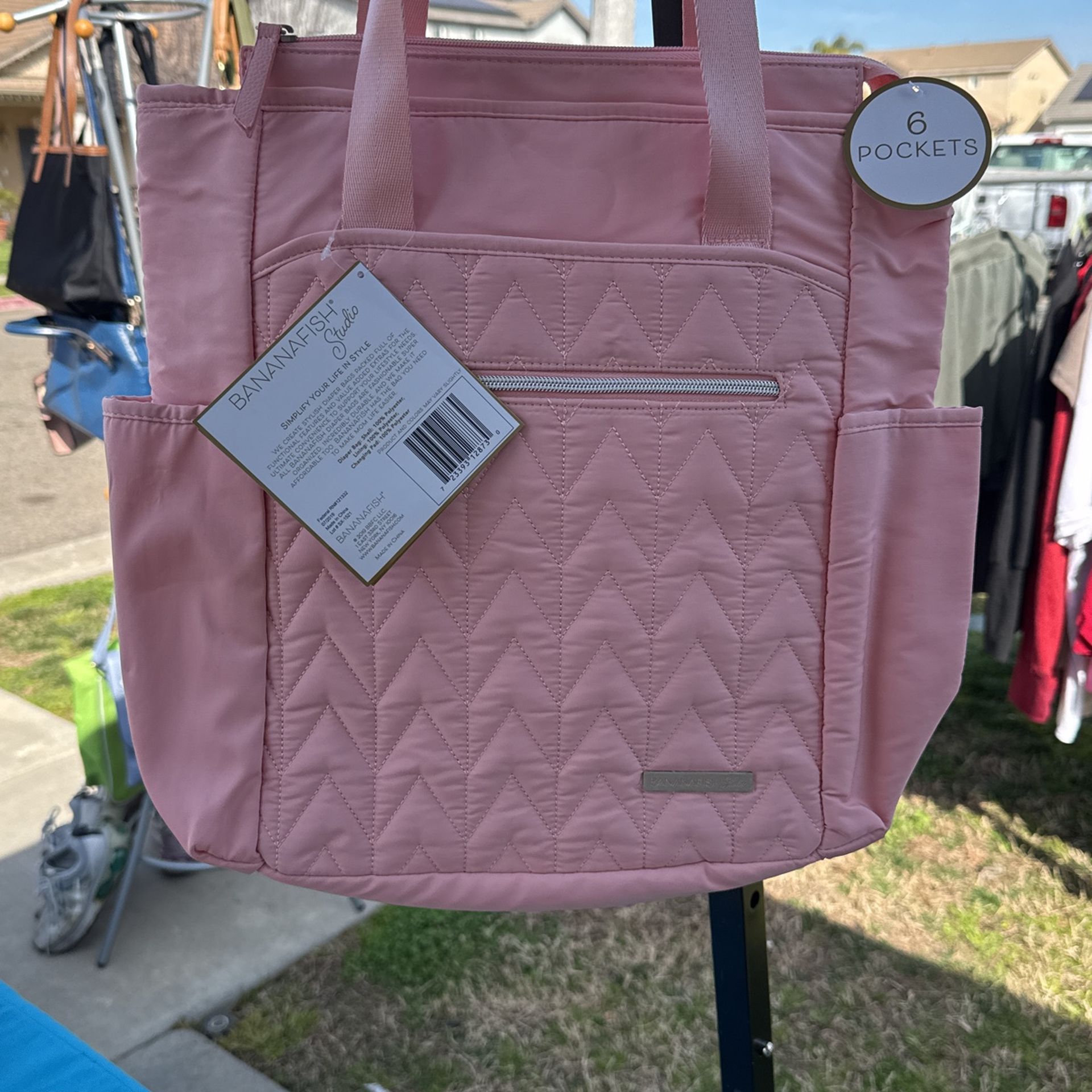 New Diaper Bag Pink With 6 Pockets