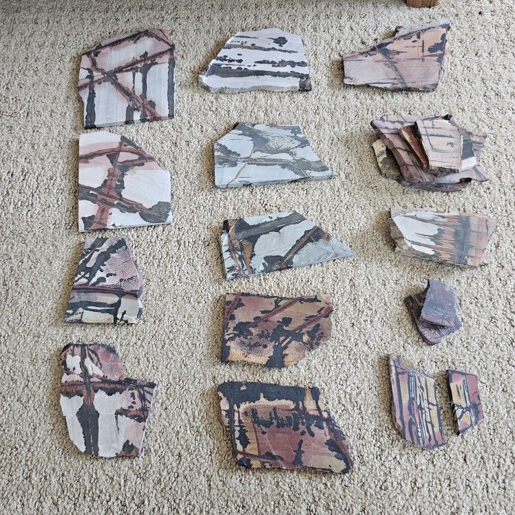 Indian Paint Stone Slab Lot For Lapidary, Cabbing, And Jewelry