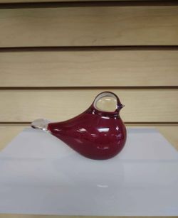 Blown Glass Bird Figurine ( NEW ) red / burgundy