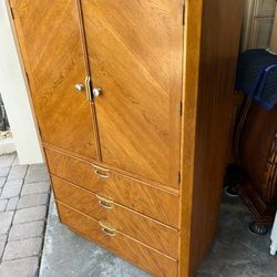 Vintage Stanley Clothing Armoire Chest 